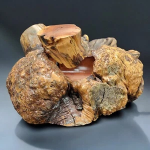 Burl Wood Tea Light Candle Holder Made By Hand In Montana Manzania Smokey USA - Picture 1 of 11