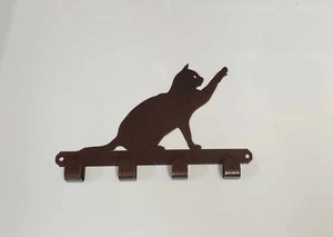 Soporte de plomo de metal Silhouette of a Cat / 4 ganchos hechos de acero de 2 mm regalo - Imagen 1 de 17