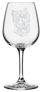 West Highland Terrier Dog Themed Etched All Purpose 12.75oz Wine Glass - Picture 1 of 1