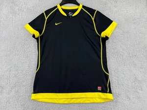Nike Shirt Youth Boy Extra Large Black Yellow Soccer Football Mesh Drifit Swoosh - Picture 1 of 15