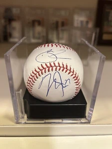 Mike Trout Tim Lincecum Dual Signed Baseball Autograph PSA DNA Authentic Angels - Picture 1 of 3