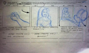 Pinky and the Brain 1995 Production Hand-Drawn Studio Storyboard Page WB - Picture 1 of 3