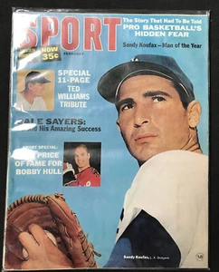 1966 February Sport Magazine Sandy Koufax Los Angeles Dodgers Ted Williams  - Picture 1 of 2