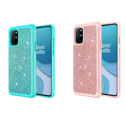 for OnePlus 8T 5G with Screen Protector Shockproof Glitter Phone Hard Case Cover - Image 1 of 2