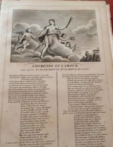 LA FONTAINE. L'HYMÈNÈE ET L'AMOUR. FABLE ET GRAVURE ,1834. - Imagen 1 de 2