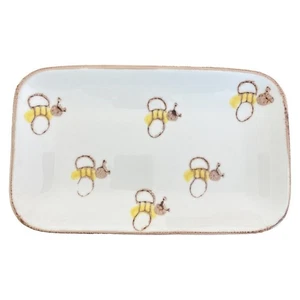V Ceramic Made in Portugal Honeybees 9.75” x 6” Tidbit Tray - Foto 1 di 7