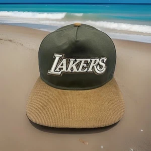 Los Angeles Lakers Hat '47 Brand "Novelty Wheat" Olive Golfer Scripted Cap H96 - Picture 1 of 9
