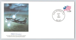 PB4Y Privateer FDC Cachet Fellows Ferguson Art Fleetwood c1992 San Diego CA VTG - Picture 1 of 5