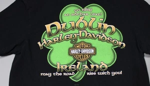 Harley Davidson Shirt Mens Medium Dublin Ireland Shamrock Biker Graphic Tee - Picture 1 of 9