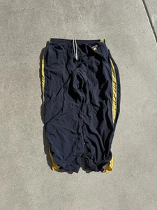 Marineblaue und gelbe Abercrombie And Fitch Baggy Trainingshose - Bild 1 von 4