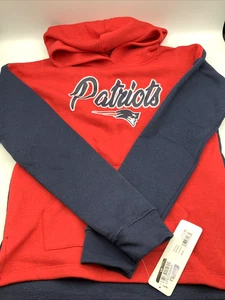 NFL New England Patriots Girls Long Sleeve Hooded Sweatshirt, Large (10/12) - Picture 1 of 8