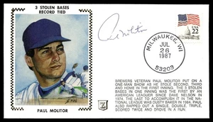 Paul Molitor Signed Auto FDC First Day Cover Cache JSA 3 Stolen Bases  ID:470068 - Picture 1 of 4