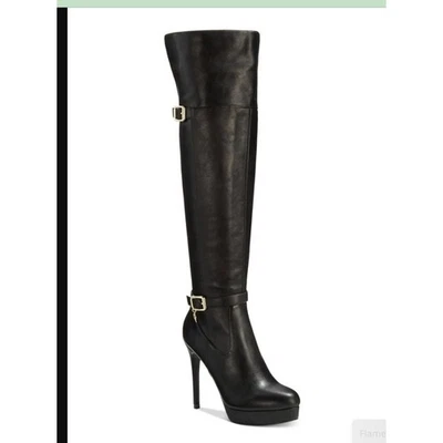 Thalia Sodi Womens Black Knee High Platform Stiletto Heel Boots  9M - Image 1 of 4