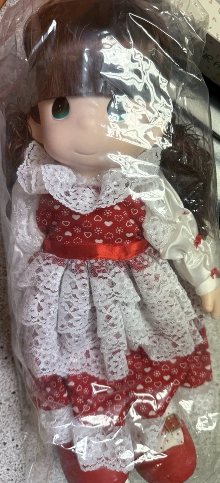 1992 Precious Moments Doll Rachel Heart Locket Valentine’s Day PMC Dolls  - Image 1 of 4