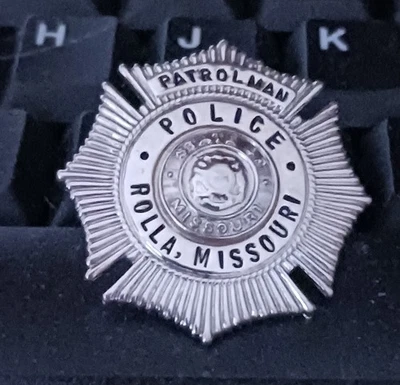 Broche chapéu patrulheiro policial vintage Rolla MO obsoleto Missouri - Imagem 1 de 4