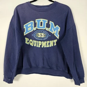 Vintage Bum Equipment Distressed Oversized Mens Small Long Sleeve Sweatshirt - Picture 1 of 7