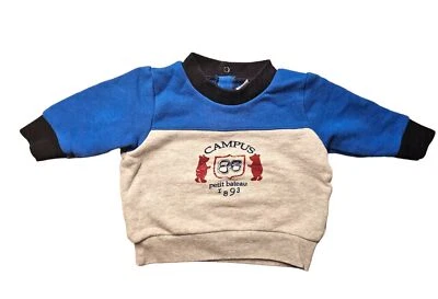 Dulce Original Petit Bateau Bebé Jersey Talla 3M 56 62 Campus - Imagen 1 de 2