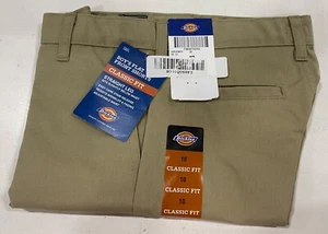 Dickies Boys' Flat Front Shorts Classic Fit Straight Leg - Size 10, Tan - Picture 1 of 2