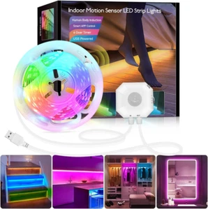 Motion Activated Under Bed Lights,3M ,5M Motion Sensor LED Light Strip with Remo - Picture 1 of 12