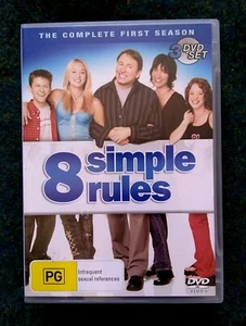 8 SIMPLE RULES –  SEASON1 - DVD, 3-DISC R-4, LIKE NEW, FREE POST IN AUSTRALIA - Picture 1 of 2