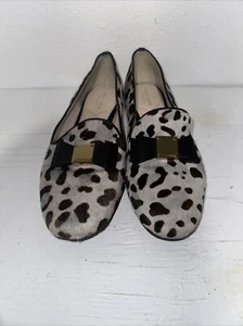 Cole Haan Tali Bow Flats Loafers leopered Calf Hair Womens size 9.5B - Picture 1 of 12