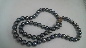 Lovely 18”  Cultured Freshwater Blue/Black Pearl Necklace  FIC 14K Clasp - Picture 1 of 4