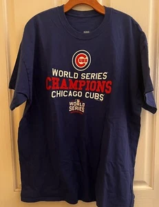 CAMISETA CHICAGO CUBS 2016 CAMPEONES DE LA SERIE MUNDIAL AZUL REAL Talla XL - Imagen 1 de 5