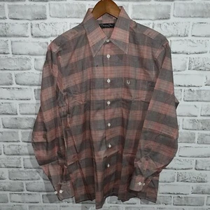 Christian Dior Red Plaid Long Sleeve Button Down Dress Shirt Mens Size 15.5 - Picture 1 of 5
