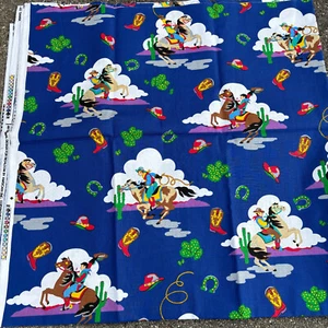 Western Fabric Cowboy On Horseback 55"W x 105"L Richloom by Amscan Inc. - Picture 1 of 5