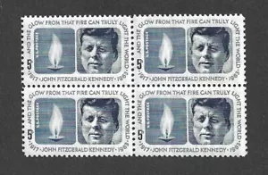 US STAMP 1246 block of 4 JOHN F. KENNEDY 5c BLUE MINT NH OG FREE SHIP - Picture 1 of 1