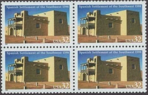 Scott#: 3220 - Spanish Settlement of the Southwest 32¢ 1998 BCA Block of 4 MNHOG - Picture 1 of 1