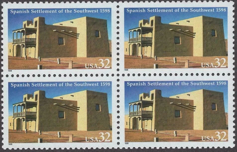 Scott#: 3220 - Spanish Settlement of the Southwest 32¢ 1998 BCA Block of 4 MNHOG - Image 1 of 1