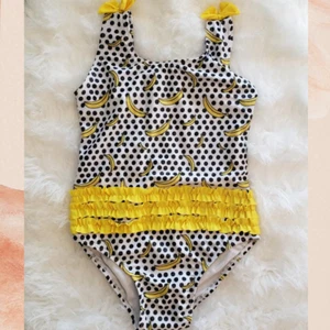 Sol Girl's Banana Polka Dot One Piece Swimsuit Size 6X - Picture 1 of 4