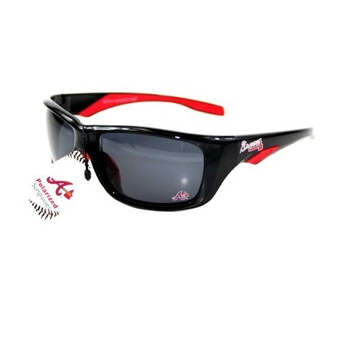 ATLANTA BRAVES SUNGLASSES FULL RIM SPORTS POLARIZED AND W/FREE POUCH/BAG Cover