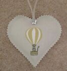 Sophie Allport Bears & Balloons Heart Hanger Zebra Dove Grey Nursery / Gift