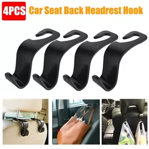 4x Car Seat Back Hooks Headrest Hanger Holder Hook for Bag Purse Cloth Grocery - Picture 1 of 12