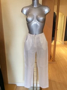 Eden Rock Trousers Size M Cream Linen 31" Inside Leg RRP £98 NOW £39 - Picture 1 of 12