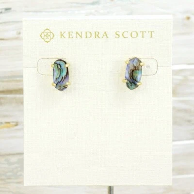 Liquidación! Pendientes Kendra Scott Betty concha de abulón tono dorado nuevos sin etiquetas Foto 1 de 4