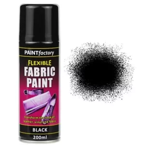 x1 Black Fabric Spray Paint Leather Vinyl & Much More, Flexible 200ml - Picture 1 of 1