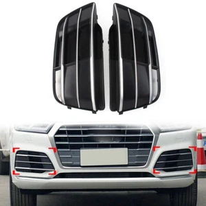 2 Pcs Front Bumper Fog Light Grille Grill Cover For Audi Q5 SQ5 2018-2022 - Picture 1 of 12