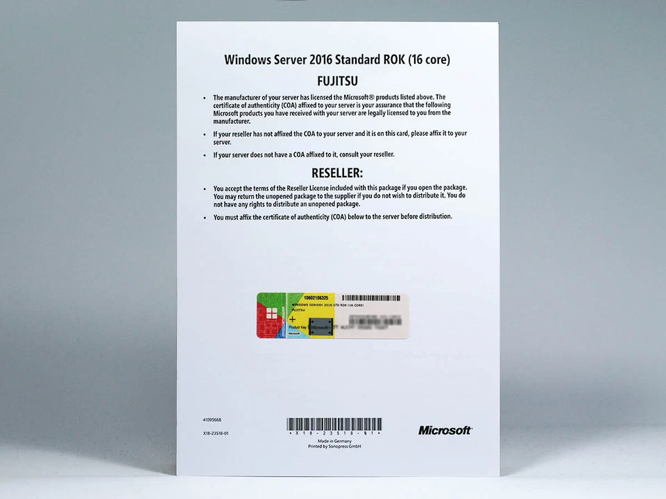 Windows 2016 Server Standard Edition Lenovo-ROK, multilanguage (für 16 Kerne) - Bild 1 von 1