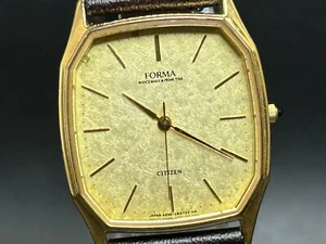 Vintage CITIZEN Forma 4630-E80612 Gold UNI-SEX 28mm Quartz Watch From JAPAN - Picture 1 of 11
