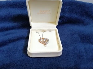 Jared Rose Gold, Sterling Silver & Diamond Heart Necklace. - Picture 1 of 2