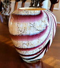 Carpathian Art Glass Vase Amethyst and Marble Stunning