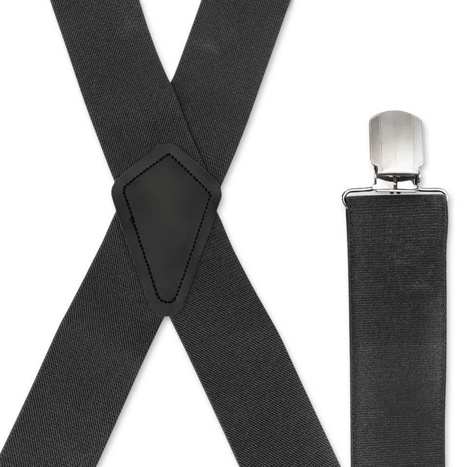 Men's Suspenders - Wide Black, Heavy Duty Industrial Strength, Made in Wisconsin - Image 1 of 4
