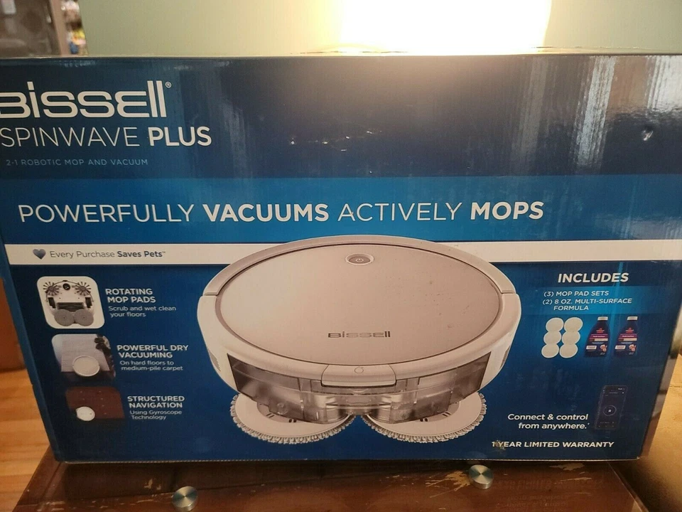BISSELL SpinWave Plus Robotic Mop and Vacuum - White (28596) - Image 1 of 1