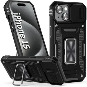 Neu! SEFING Hülle für iPhone 15 Handyhülle iPhone 15 Case + Kamera Cover (Schwarz) - Bild 1 von 6