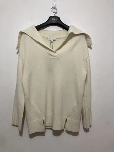 Marks & Spencer Autogramm Merinowolle & Kaschmir Strickpullover klein elfenbeinfarben - Bild 1 von 12