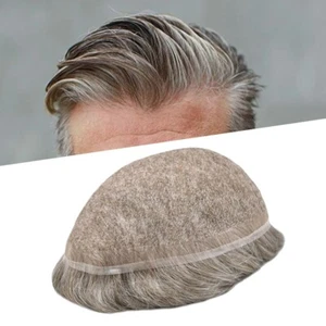 Mens Toupee,Hair replacement,Hairpiece for men Full French lace Mens Hair system - Picture 1 of 77