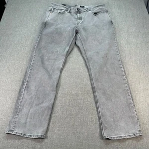 Volcom Jeans Solver Mens 40x30 Gray Modern Straight Stretch Denim - Picture 1 of 11